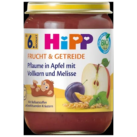 Frucht & Getreide Pflaume in Apfel mit Vollkorn & Melisse ab dem 6. Monat, 190 g