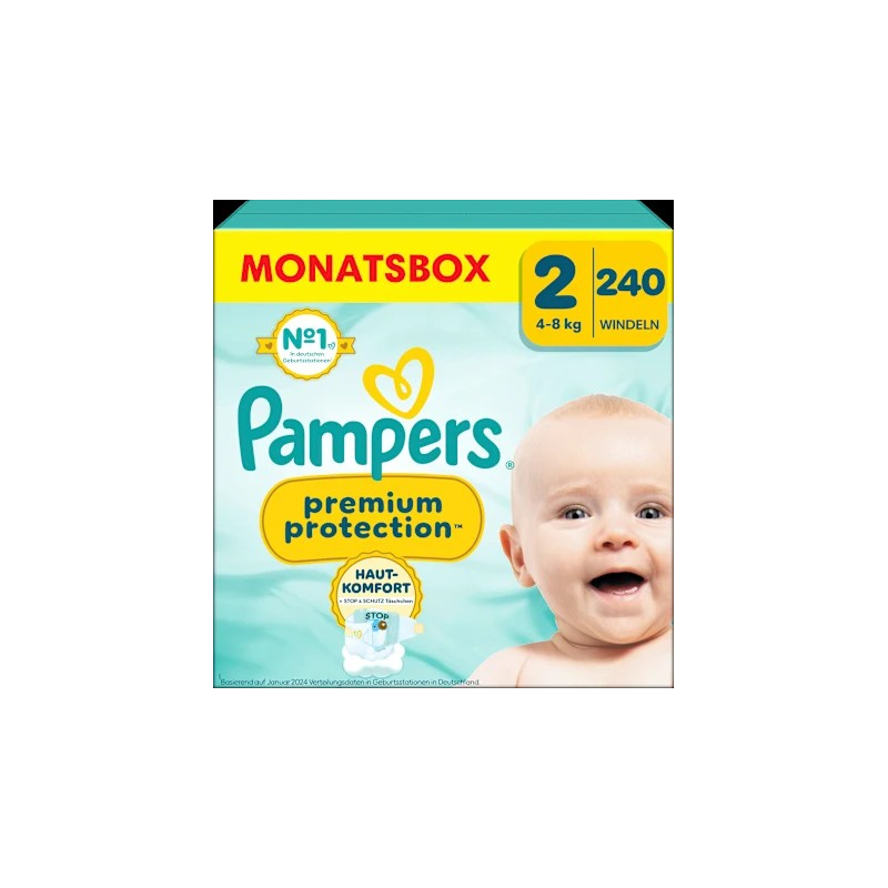Windeln Premium Protection New Baby Gr. 2 Mini (4-8 kg), Monatsbox, 240 St