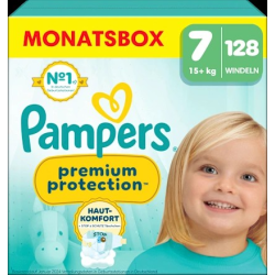 Windeln Premium Protection Gr. 7 Extra Large (15+ kg), Monatsbox, 128 St