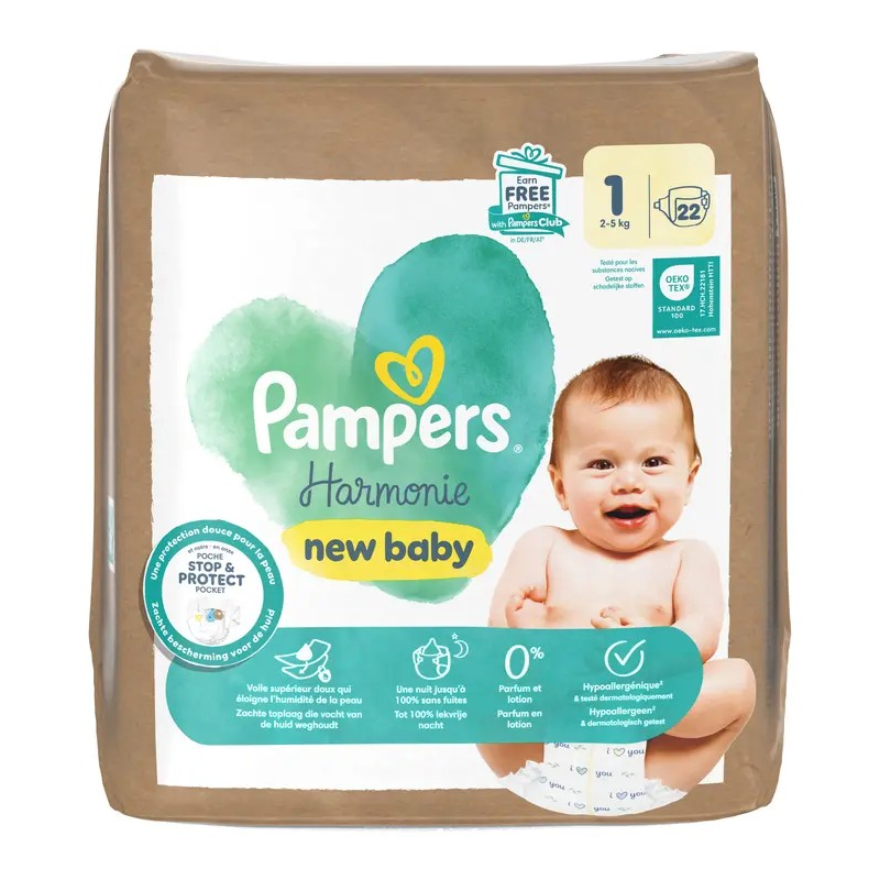 Windeln Harmonie new baby Gr. 1 (2-5 kg), 22 St