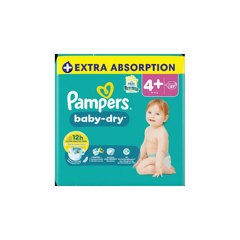 Windeln Baby Dry Gr.4+ Maxi+ (10-15 kg), 27 St