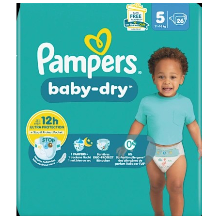 Windeln Baby Dry Gr.5 Junior (11-16 kg), 26 St