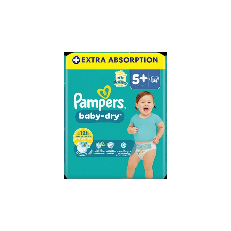 Windeln Baby Dry Gr.5+ Junior+ (12-17 kg), 24 St