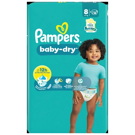 Windeln Baby Dry Gr.8 XL (17+ kg), 18 St