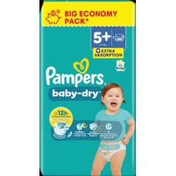 Windeln Baby Dry Gr. 5+ Junior Plus (12-17 kg), Big Pack, 50 St