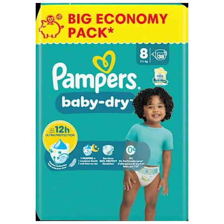Windeln Baby Dry Gr.8 Extra Large (17+ kg), Big Pack, 38 St