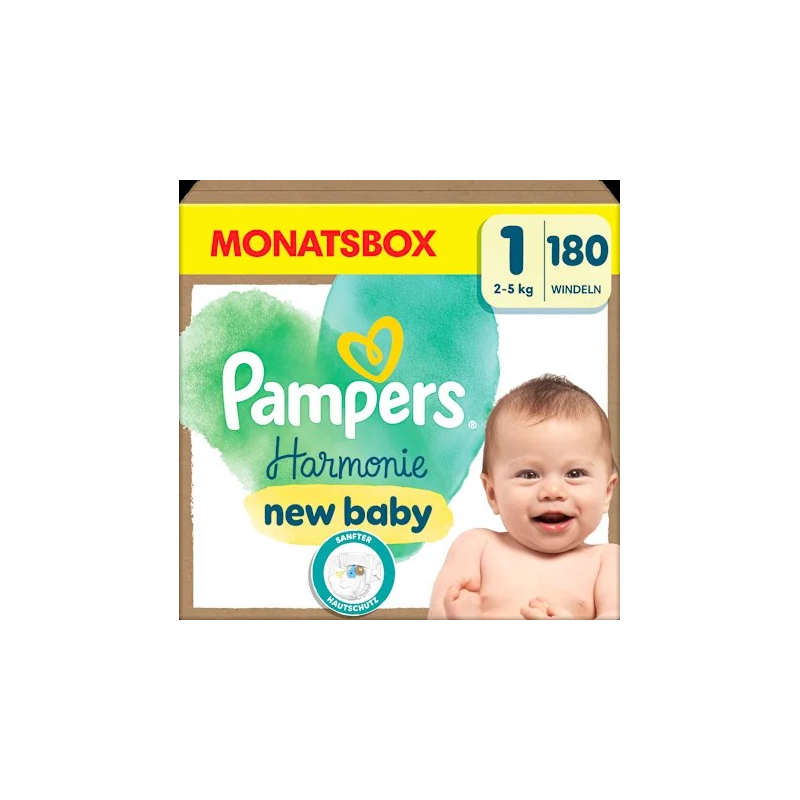 Windeln Harmonie Gr.1 new baby (2-5 kg), Monatsbox, 180 St