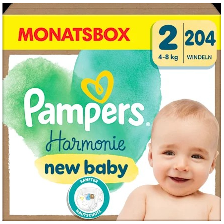 Windeln Harmonie Gr.2 Mini (4-8 kg), Monatsbox, 204 St