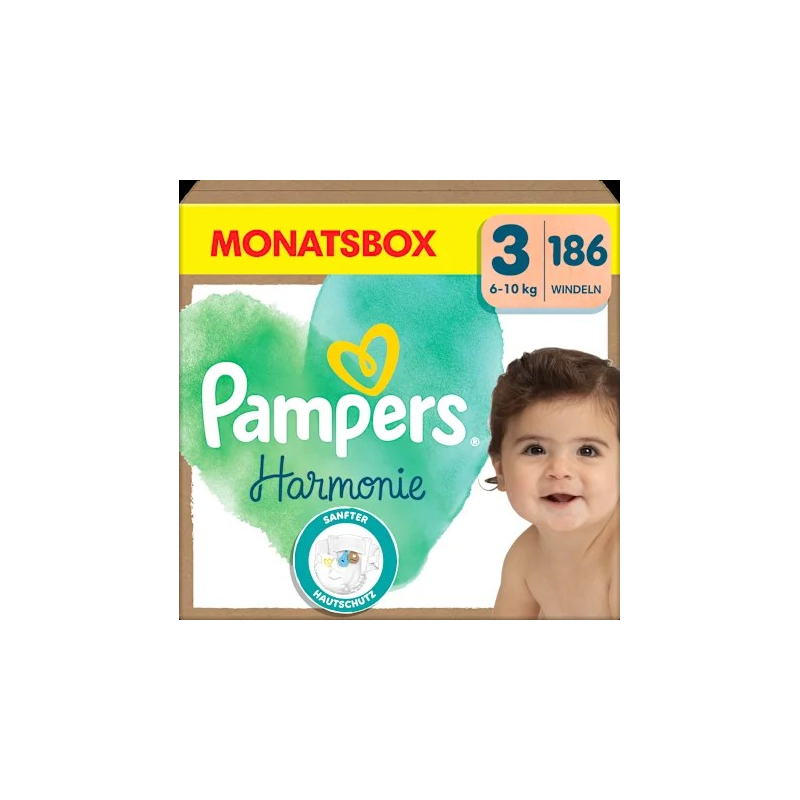 Windeln Harmonie Gr.3 Midi (6-10 kg), Monatsbox, 186 St