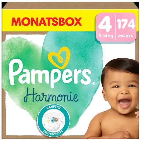 Windeln Harmonie Gr.4 Maxi (9-14 kg), Monatsbox, 174 St