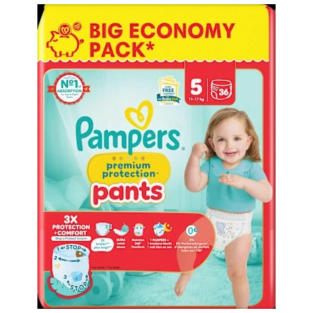 Baby Pants Premium Protection Gr.5 Junior (11-17kg), Big Pack, 36 St