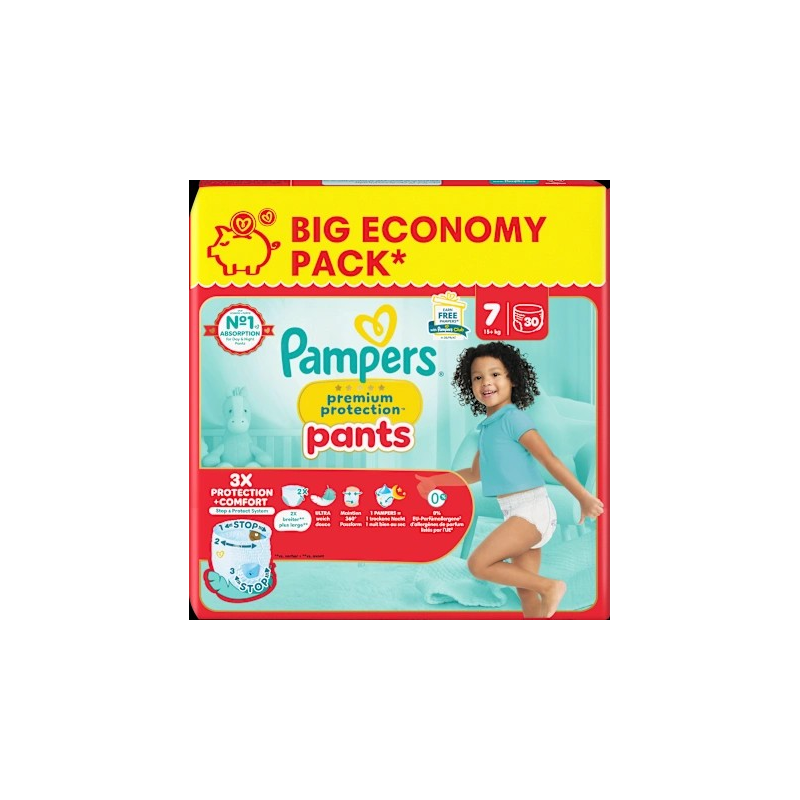 Baby Pants Premium Protection Gr.7 XL (15+ kg), Big Pack, 30 St
