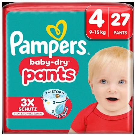 Baby Pants Baby Dry Gr.4 Maxi (9-15 kg), 27 St