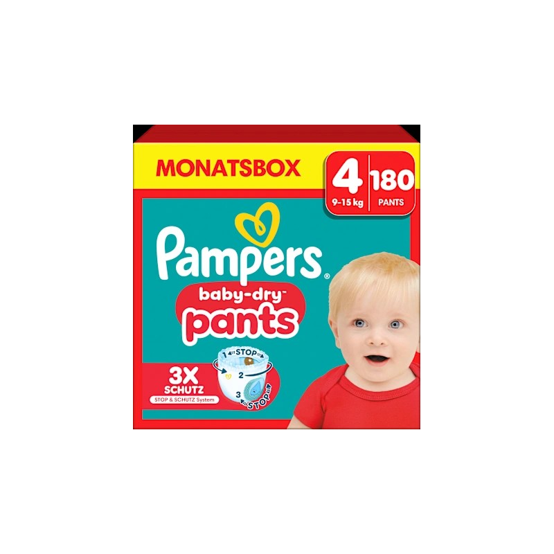 Baby Pants Baby Dry Gr.4 Maxi (9-15 kg), Monatsbox, 180 St