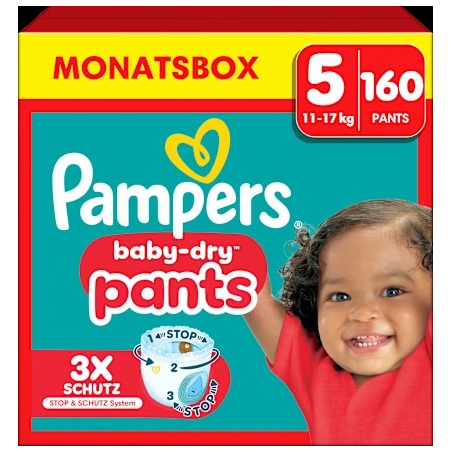 Baby Pants Baby Dry Gr.5 Junior (11-17 kg), Monatsbox, 160 St