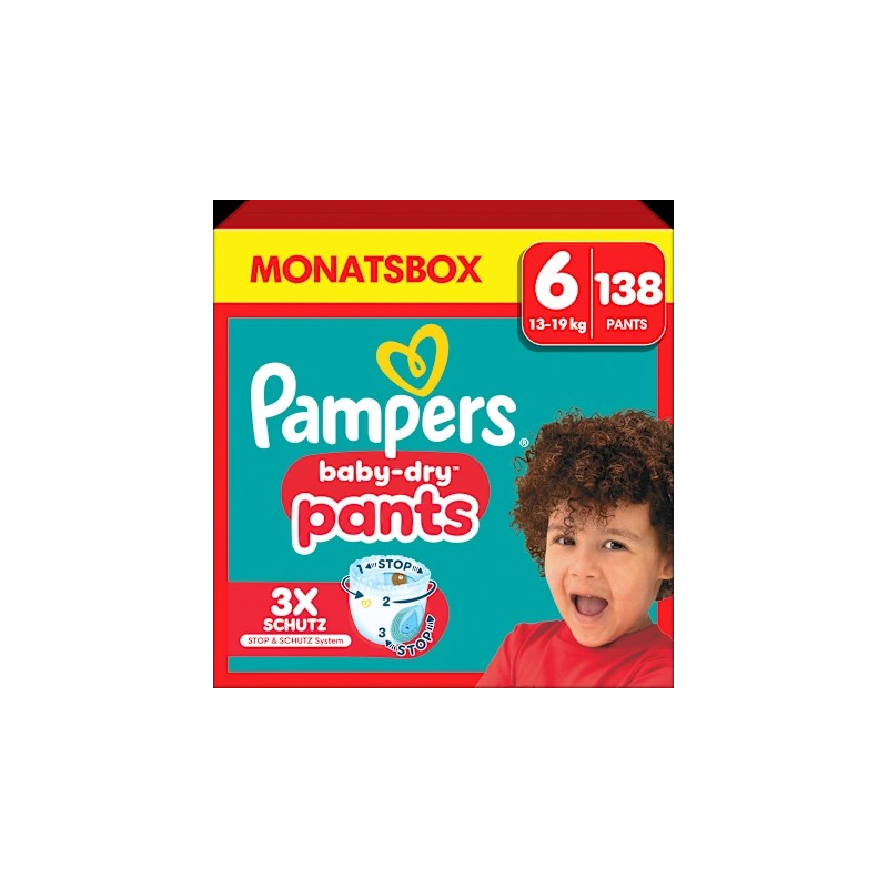 Baby Pants Baby Dry Gr.6 Extra Large (13-19 kg), Monatsbox, 138 St