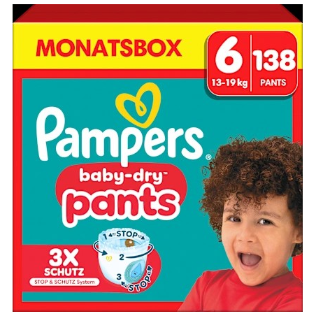 Baby Pants Baby Dry Gr.6 Extra Large (13-19 kg), Monatsbox, 138 St