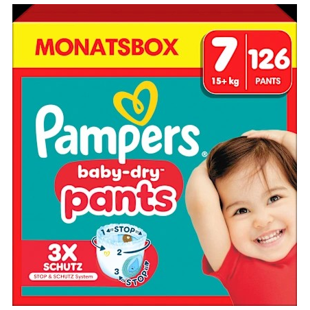 Baby Pants Baby Dry Gr.7 Extra Large (15+ kg), Monatsbox, 126 St