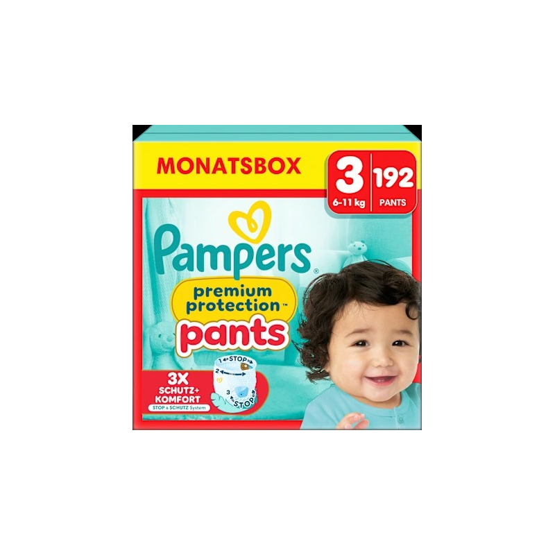 Baby Pants Premium Protection Gr. 3 (6-11 kg) , Monatsbox, 192 St